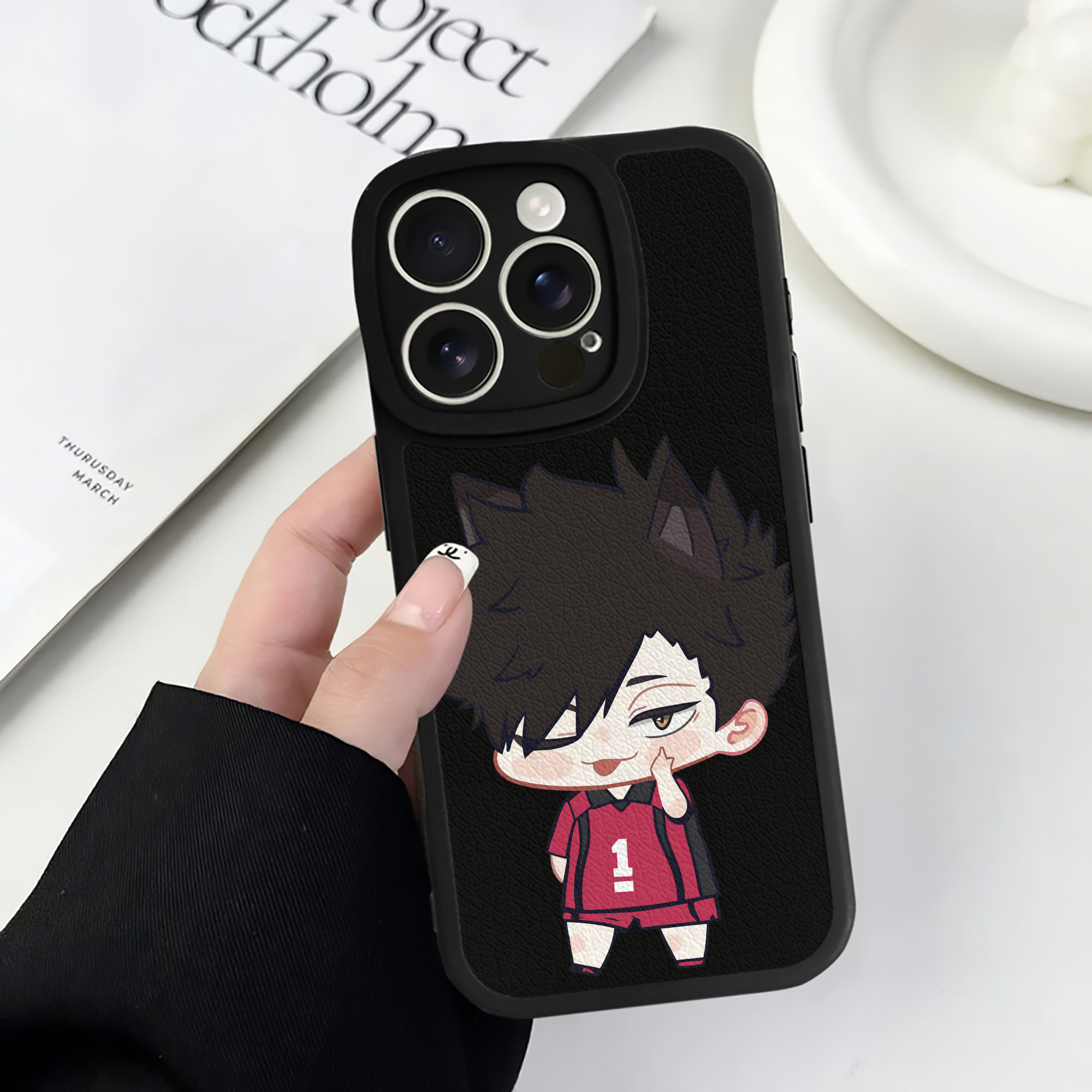 （画像用） ハイキュー!! Haikyu!! 【iPhone 16シリーズ対応】シリコンスマホケース（レザー調） 材質：シリコン